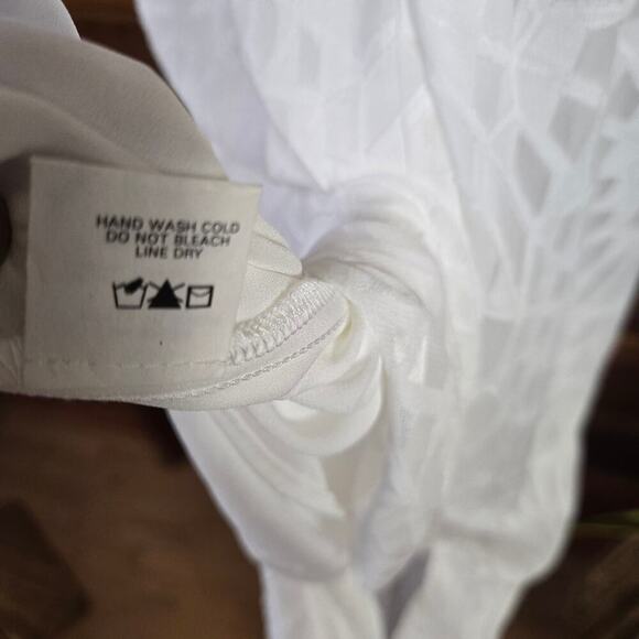 NWT REVOLVE Three Eighty Two Jordy White Semi Sheer Maxi Dress M Boho Ethereal - Picture 9 of 11